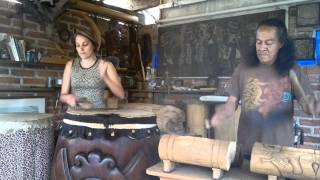 Video thumbnail for AZTEC HUEHUETL & TEPONAZTLE DRUM PERCUSSION  NR. 3     --  www.mexicanartdealing.com by David Jahnke