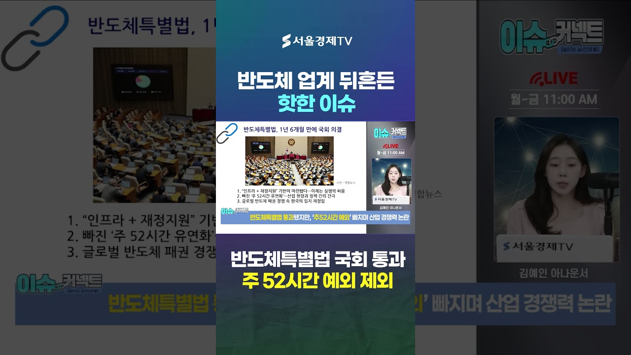 반도체특별법 통과…그런데 ‘주52시간 예외’는 빠졌다?
