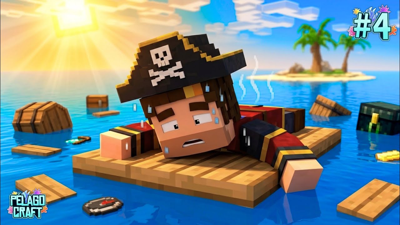 🦈 MineRAFT | Mi balsa se convirtió en un horno 🥵🥵 || Pelago #4 