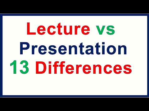 Presentation vs Lecture - 13 Differences Video