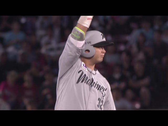 【7回表】マリーンズ・佐藤都志也 満塁のチャンスでレフトへの2点タイムリー2ベースヒット!! 2025年9月12日 東北楽天ゴールデンイーグルス 対 千葉ロッテマリーンズ