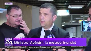 Radu Miruță, la stația de metrou inundată: Se trage apa cu șapte pompe încontinuu