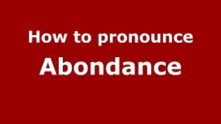 How to pronounce Abondance