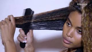Kerastase Video Model Applying Chroma Absolu Chroma Filler Hair Mask