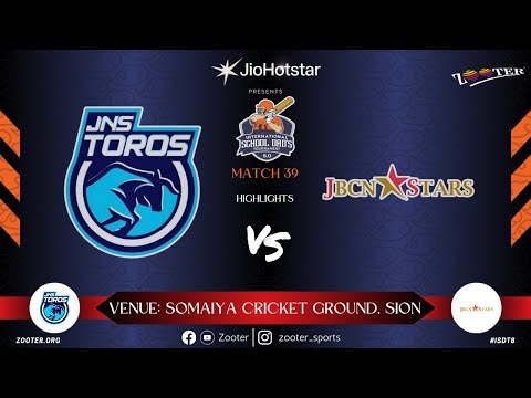 MATCH 39 HIGHLIGHTS | JNS TOROS vs JBCN STARS   INTERNATIONAL SCHOOL DAD'S 8 0