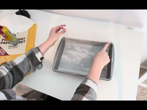 How to create a parchment sling for a 9x13" pan