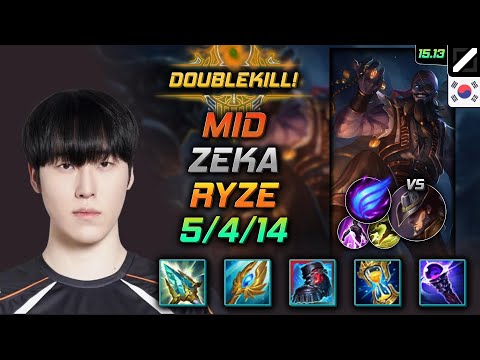 Ryze Mid Build Zeka Rod of Ages Phase Rush - LOL KR Challenger Patch 15.13