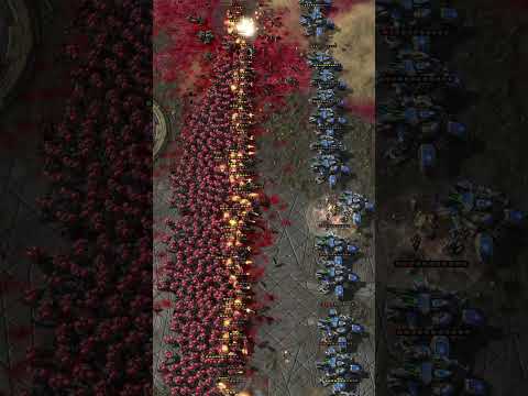 Who wins? 1000 Marines vs 20 Siege Tanks #sc2 #starcraft #starcraft2 #blizzard #gaming
