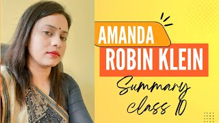 Amanda! by Robin Klein class 10 summary - From the Diary of Anne Frank 2022-23