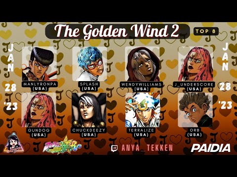 🥊The Golden Wind 2. TOP 8🥊 | Jojo's All Star Battle R Tournament