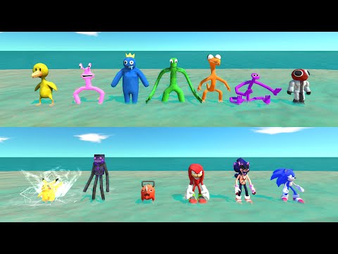 Team Knuckles vs Team Rainbow Friends - Animal Revolt Battle Simulator