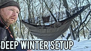 SUB-ZERO winter hammock camping setup. onewind discount code  EWM23