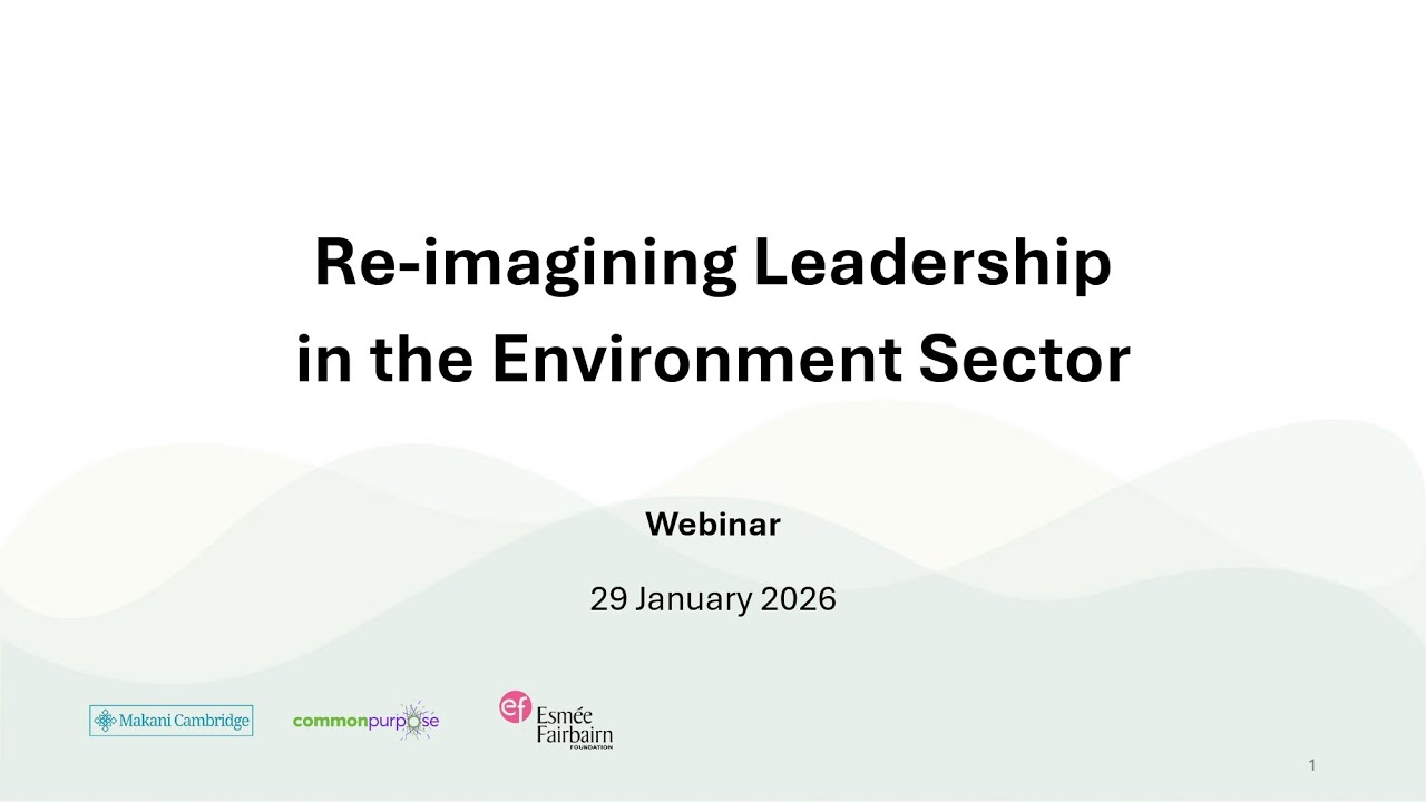 Reimagining leadership in the environment sector webinar, 29 January