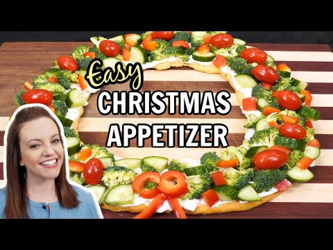 EASY CHRISTMAS APPETIZER |  CHRISTMAS WREATH VEGGIE PIZZA