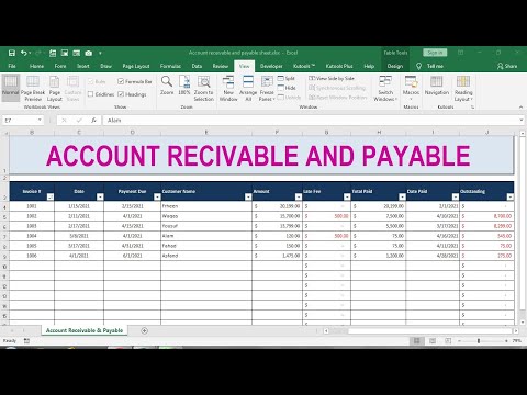 accounts payable and receivable in Excel Sheet
