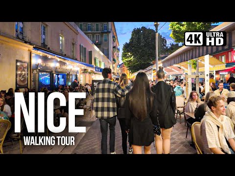 NICE, France 🇫🇷 Luxury Nights on the Riviera | 4K Walking Tour