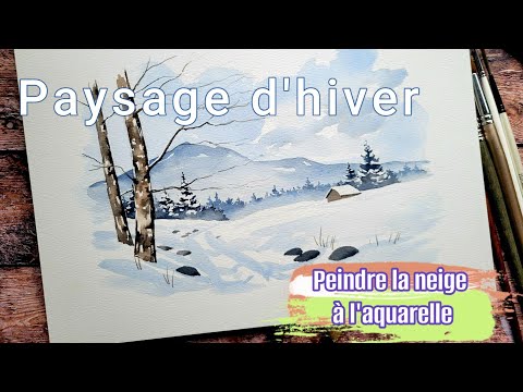 Paysage enneigé - peindre la neige!