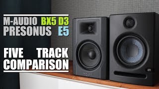 Video thumbnail for M-Audio BX5 D3 vs Presonus Eris E5  ||  5 Track Comparison by DSAUDIO.review