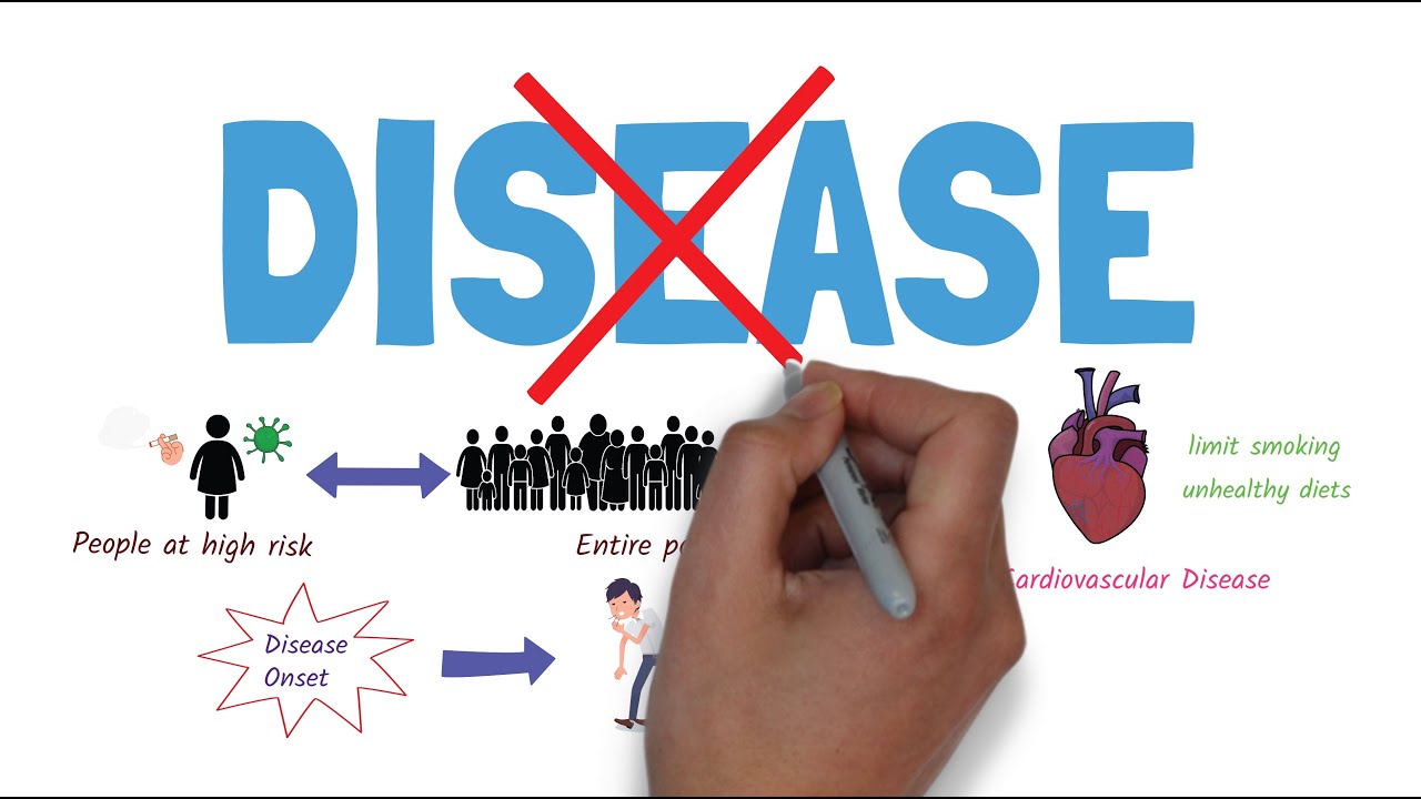 An overview of the levels of disease prevention.