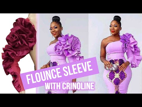 , title : 'SPIRAL FLOUNCE WITH CRINOLINE DIY | PERFECT Flounce Attachment to Sleeves'