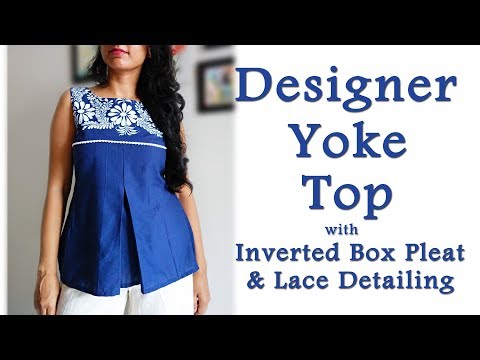 Designer  Straight Yoke Top Cutting & Stitching | Inverted Box Pleat Top | Latest Top Design
