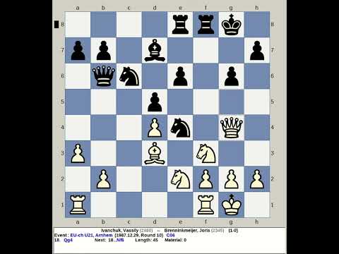 Ivanchuk, Vassily vs Brenninkmeijer, Joris | EU Chess U21 1987, Arnhem Netherlands
