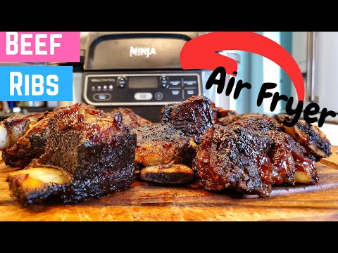 BBQ Air fryer Beef Ribs | Ninja Foodi Grill Recipes