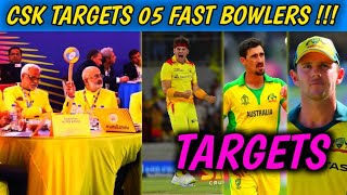 Chennai Super Kings Targets These Top 05 Fast Bowlers in Auction 2023 | CSK Target Coetzee, Starc