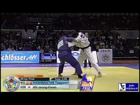 Judo 2010 Grand Prix Dusseldorf: Tsagaanbatar Hashbaatar (MGL) - Jeong-Hwan An (KOR) [-66kg] final
