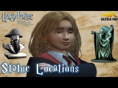 Harry Potter and the Prisoner of Azkaban PS2 'All Statue Locations' Walkthrough (4K)