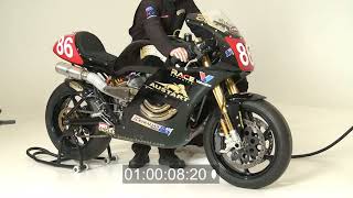 Vtwin Irving Vincent Motorcycle started using Austart Air starter. FLAMES MUST WATCH SOUND UP