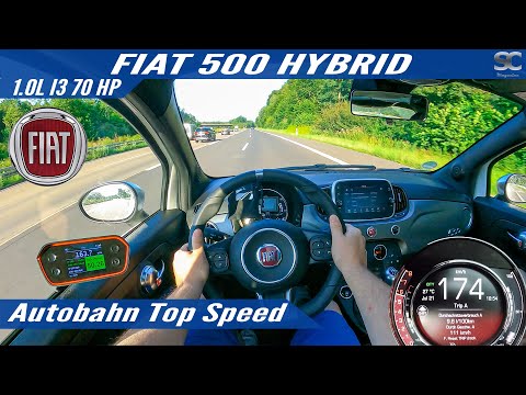 Fiat 500 Hybrid (2021) - Autobahn Top Speed Drive POV