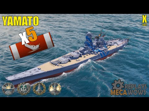 Battleship Yamato 5 Kills & 158k Damage | World of Warships Gameplay
