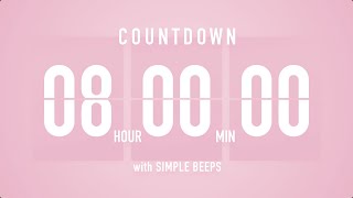 Download lagu 8 Hour Countdown Timer 🌸 Flip Clock with Simple Beeps 🔔 mp3