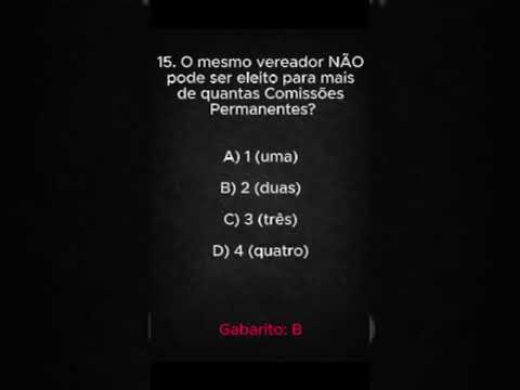 QUESTÃO REGIMENTO INTERNO DA CÂMARA MUNICIPAL DE ESTEIO/RS#esteiors#SimuladoEsteio