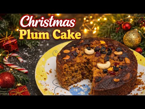 🍰 Christmas Plum Cake Recipe 🎄No Maida | No Alchohol | Moist, rich & full of festive flavors ❤️