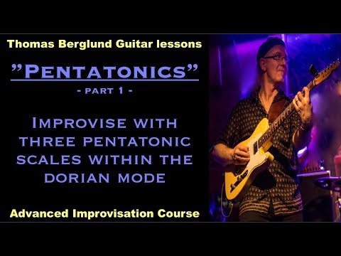 Pentatonics "part 1" - Three pentatonic scales in the dorian mode - Guitar lesson