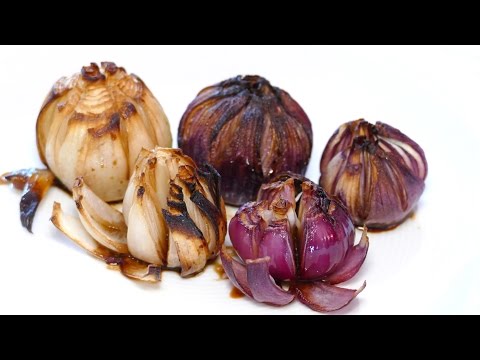 Gebackene Balsamico Zwiebeln in Blüten-Form - einfachKochen vegan