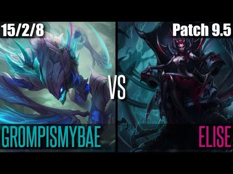 GROMPISMYBAE KHA'ZIX vs ELISE | EUW Diamond Ranked | Patch 9.5