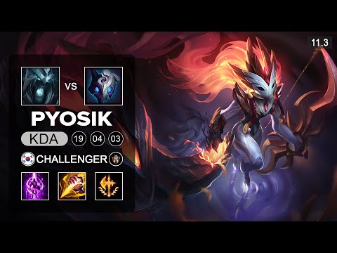 Pyosik Kindred Jungle vs Karthus - KR Challenger Patch 11.3
