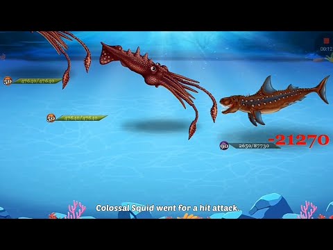 Colossal Squid Attacks T-Shark Boss In Dino Water World