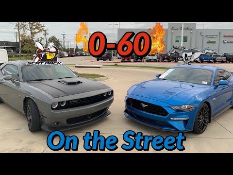 Mustang GT VS Scatpack 0-60 Matchup - On the Street!