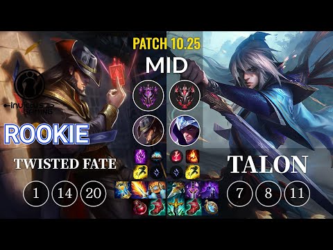 IG Rookie Twisted Fate vs Talon Mid - KR Patch 10.25