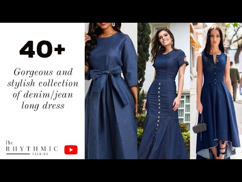 Top sophisticated and stylish long denim/jean dress for girls and women 2021|fashion dress