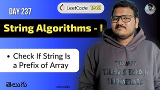 YouTube video 'Check If String Is a Prefix of Array | Leetcode 1961 Telugu | Concatenation, Two-Pointer | srkcodes'