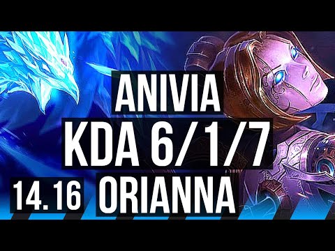 ANIVIA vs ORIANNA (MID) | 6/1/7, 900+ games, Dominating, Rank 13 Anivia | EUW Grandmaster | 14.16