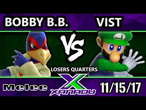 S@X 228 Melee - Bobby Big Ballz (Falco) Vs. Vist (Luigi) - Smash Melee Losers Quarters - SSBM