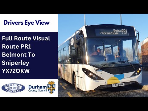 DEV: Full Route Visual | Durham Park and Ride Bus Route PR1 - Belmont To Sniperley | YX72OKW