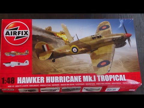 Inbox review of 1/48 Scale Hawker Hurricane Tropical  Model Kit from Airfix