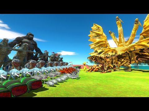 The Evolution Of KING GHIDORAH Monster BOSS VS GODZILLA 2014 x KONG x Megalodon Rex + Aquatics